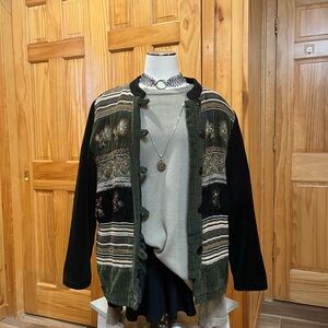 Vintage Green and Black Women's Jacket